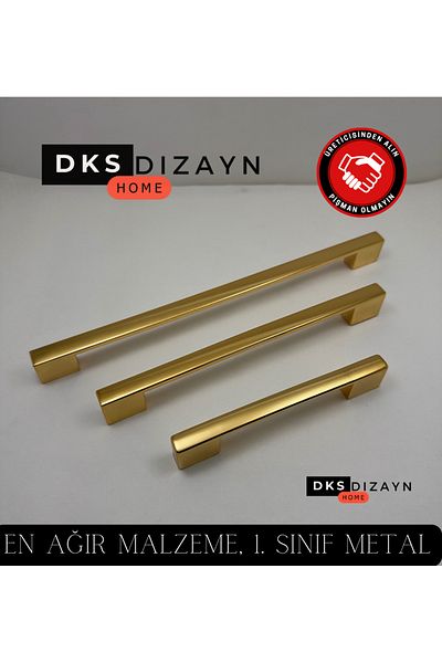 DKSDİZAYN نرجس 96-128 ملم مقبض ذهبي الأول مقبض درج خزانة المطبخ الحديث الفاخر من المعدن من الدرجة الأولى بأربعة فتحات