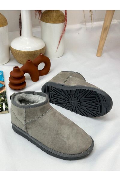 ERVANIN BUTİĞİ Gray Suede Snow Boots (mini) Women's Boots