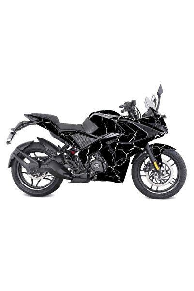 Motiker BAJAJ RS200 Sticker Şimşek Desen Motosiklet Kaplama Tasarımı Beyaz