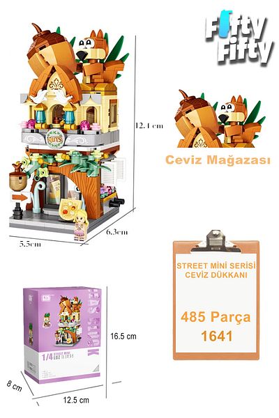 Vagonlife مجموعة ألعاب LOZ Street Mini Series Walnut Shop - LZ1641 (485 قطعة)