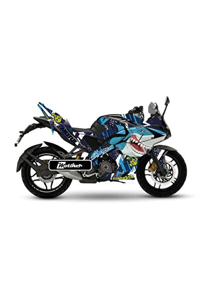 Motiker Bajaj RS200 Shark Sticker Etiket Parçalı Kaplama Modeli
