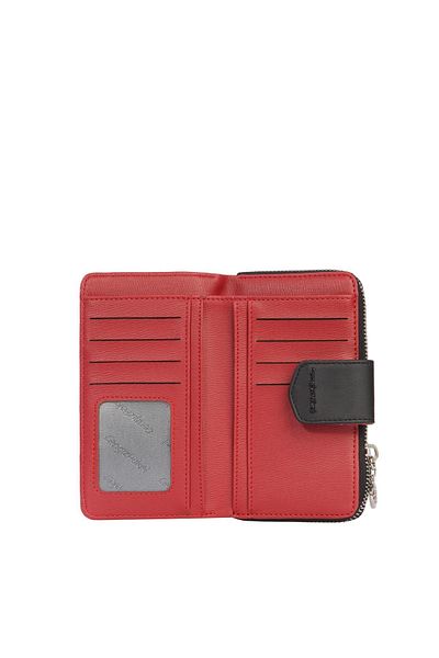 CENGİZ PAKEL Cengiz Pakel Medium Size Women's Wallet - 65256 Black/Red