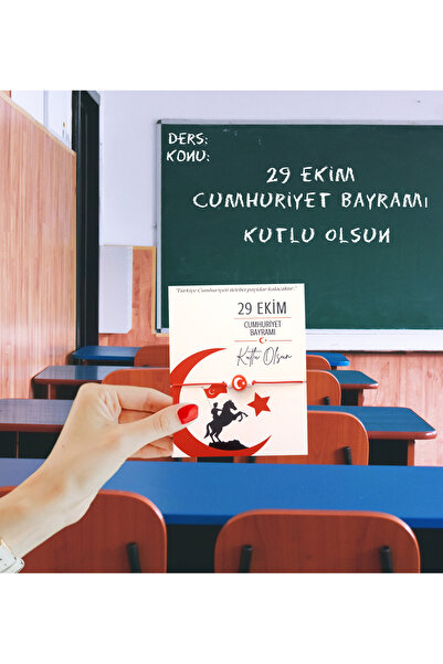 29 Ekim Cumhuriyet Bayramı Kartı Ve Bileklik 5 Adet