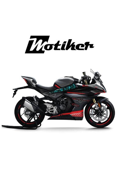 Motiker CF Moto 450SR Orta Şase Turkuaz Duman Desen Kaplama Modeli