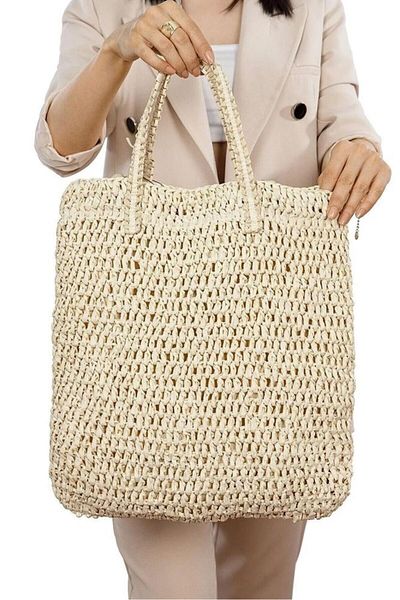 Matthew Cox Beige Straw Women's Shoulder Bag - Hsr1101
