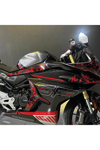 Motiker CF Moto 450SR Takım  Kırmızı Fırtına Parçalı Sticker Etiket