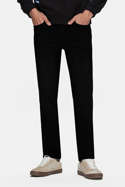 UCLA Murray Black Denim Embroidered Standard Fit Men's Trousers