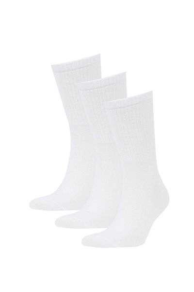 DeFacto Bequeme elastische 3-teilige lange Baumwollsocken für Herren Z0806azns