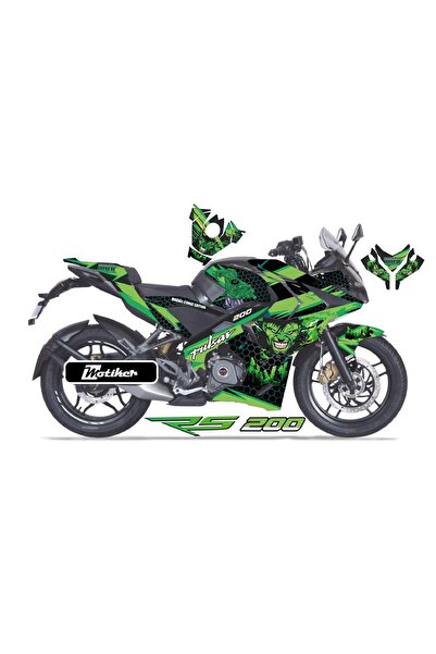 Motiker Bajaj RS200 Hulk Sticker Etiket Parçalı Kaplama Modeli
