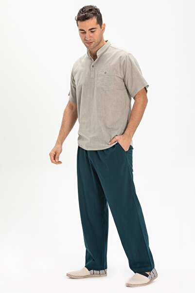 Eliş Şile Bezi Ανδρικό καλοκαιρινό μπλουζάκι με κοντό μανίκι, υφασμάτινο, μον...