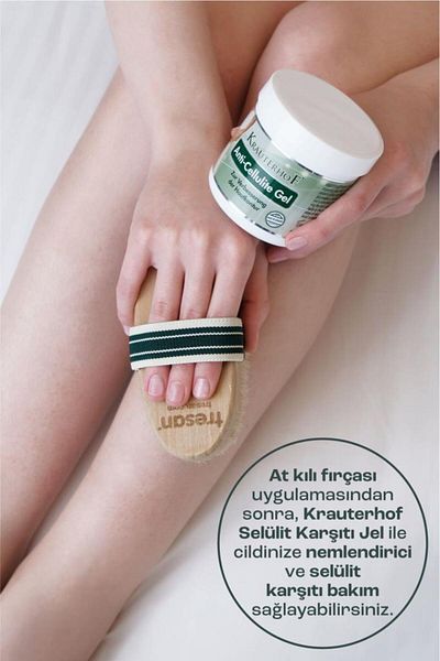 Krauterhof 250 ml Anti Cellulite Gel and Natural Horsehair Brush - Tresan