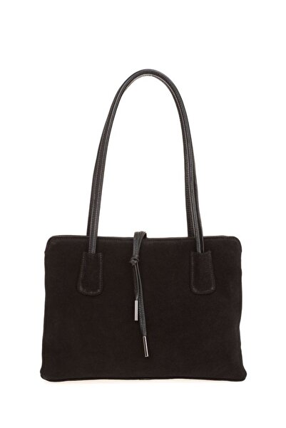 Bilik Deri Siyah-Süet-Siyah Kadın Omuz Çantası BLM 4107