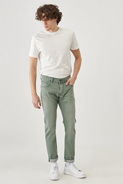 Lee Spodnie jeansowe Luke Slim Fit Khaki Tapered