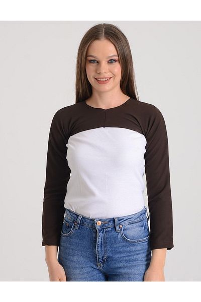 PİNKMARK Γυναικείο Hijab Καφέ Μακρυμάνικο Bolero μανίκι Mcpmbl25202