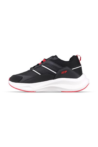 M.P. Men's Lace-Up Black-Red Sneakers