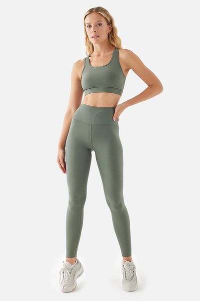 Superstacy Anna Comfylux High Waist Khaki Sports Leggings