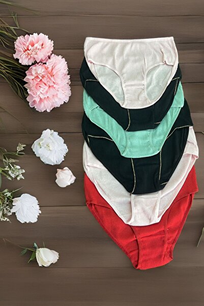 Belifanti Collection Set de 3 chiloți bato din bumbac cu nervuri cu talie înaltă pentru femei