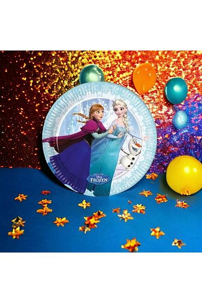 TURKUAZ PARTY Cardboard Plate - Frozen - 23 Cm - 8 Pieces