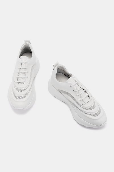 Bestyle Hello Kadın Beyaz Gerçek Hakiki Deri Sneaker