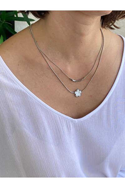 Lucios مكعب من الفولاذ المقاوم للصدأ - قلادة زهرة دوريكا مفصلة (قلادة داخلية ...