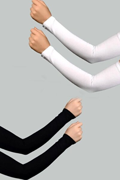 semazen Women's Combed Cotton Prayer Sleeves Black and White Set of 2