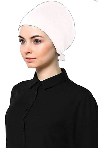 Belifanti Collection Black and White Women's Bonnet - Plain, Combed, Tied Set of 2
