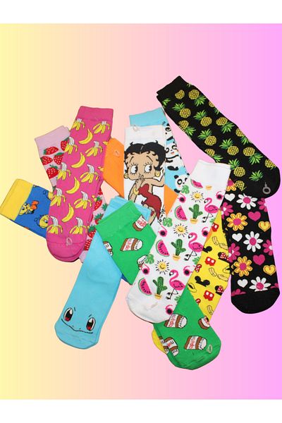 socksbox 12 Ζεύγη Χαρακτήρα Πολύχρωμες Unisex Κάλτσες/37-43/Κάλτσες δώρου Πρωτοχρονιάς
