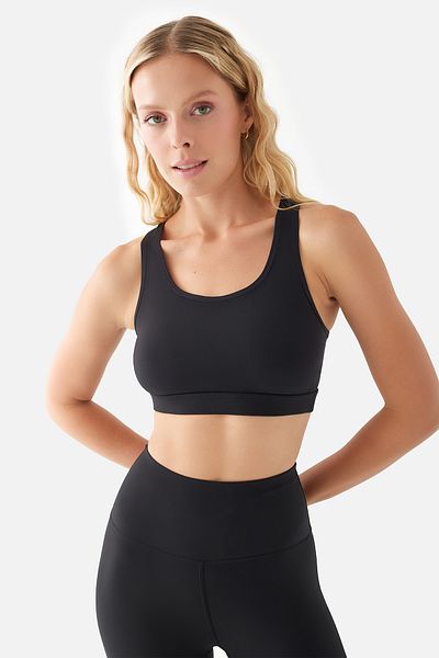Superstacy Comfylux Anna - Black Sports Bra with Medium Support