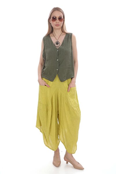 Bohem Stil Italian Linen Shalwar Trousers with Pockets (between Size 36-48)