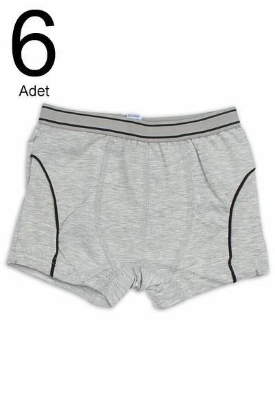 Tutku Boy's Grey 6 Pack Lycra Boxer ELF568TUT01336