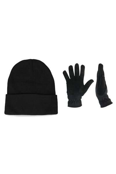 Belifanti Collection Set de mănuși din lână unisex Beanie Black