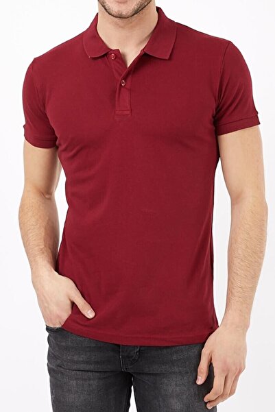 Belifanti Collection Ανδρικό μπλουζάκι Polo με λαιμόκοψη Claret Red