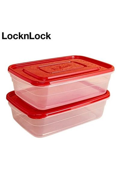locknlock EzLock Rectangle Container Set - 520ml (Set of 2)