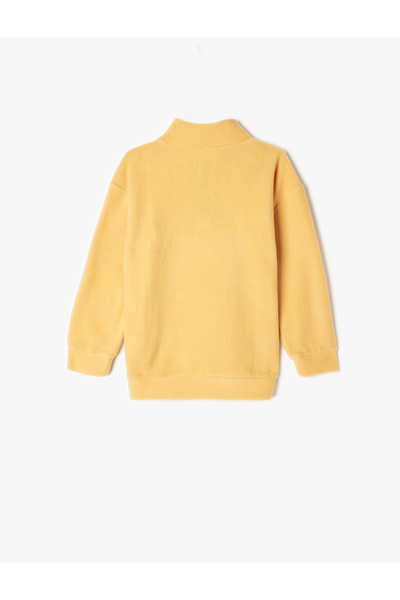 Koton Polar Sweatshirt Dik Yaka Yarım Fermuarlı Cepli İşleme Detaylı