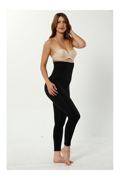 Form Angel Colanți negri cu corset pentru femei cu talie înaltă