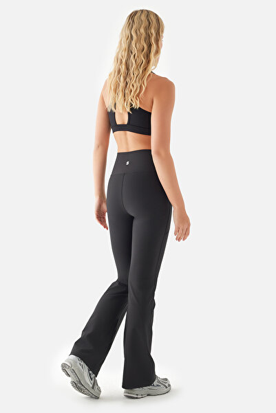 Superstacy Pantaloni de yoga negri Carmen cu talie înaltă și buzunare