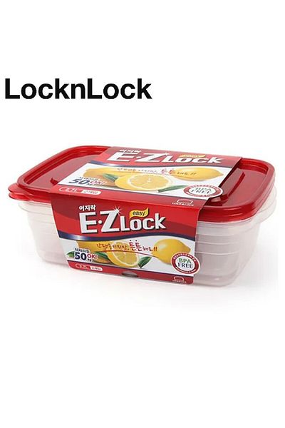 locknlock EzLock Rectangle Container Set - 2.7L (Set of 2)