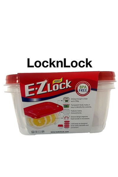 locknlock EzLock Rectangle Container Set - 1320ml (Set of 2)