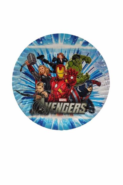 TURKUAZ PARTY Cardboard Plate 8 Pieces - Avengers - 23 Cm
