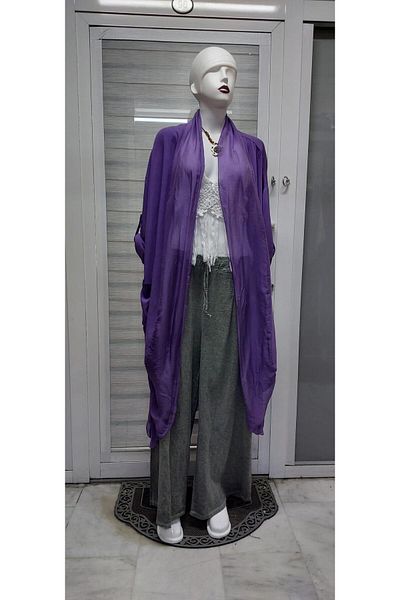 Bohem Stil Itayan Silk Detailed Oversize Kaftan