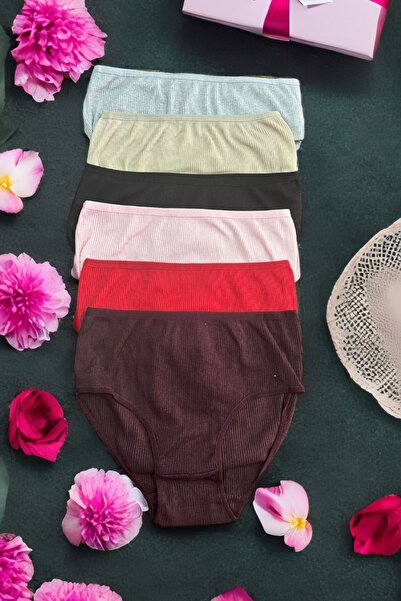 Belifanti Collection Set de 3 chiloți bato din bumbac cu nervuri cu talie înaltă pentru femei