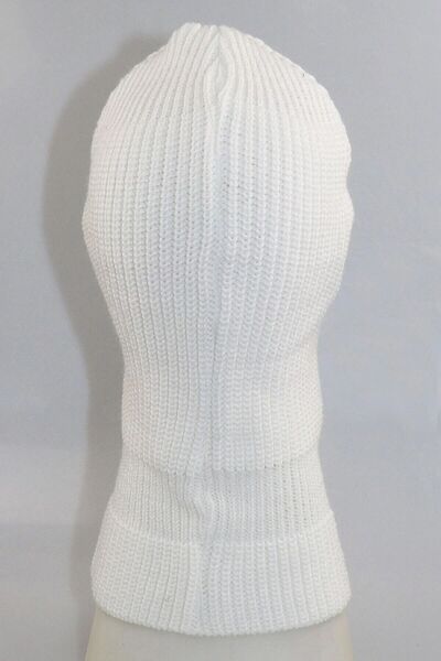 Belifanti Collection Knitted Unisex Snow Mask with Sword Teardrop Embroidery White