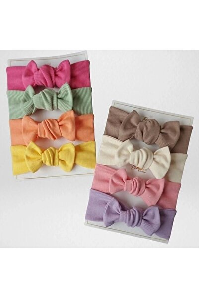 KUZEY STORE Baby Girl Rib Bandana Set of 8
