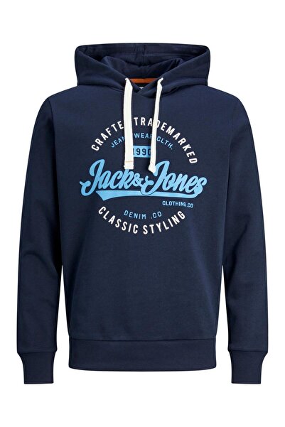 Jack & Jones JJMIKK Φούτερ με κουκούλα Ναυτικό