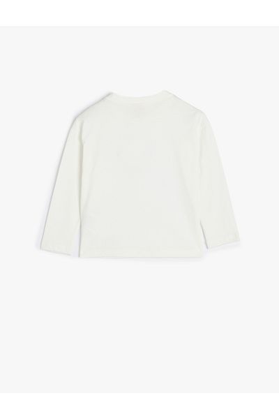 Koton Long Sleeve Floral Printed Cotton Crew Neck T-Shirt