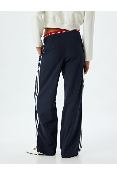 Koton Bol Paça Baggy Kumaş Pantolon Şerit Detaylı Cepli