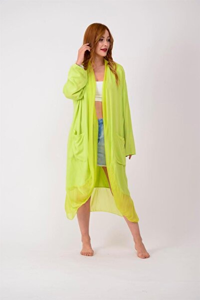 Bohem Stil Itayan Silk Detailed Oversize Kaftan