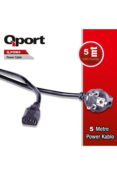 Qport Q-POW5 5m PC power kablosu
