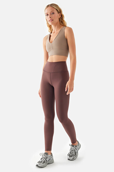 Superstacy Anna Comfylux Yüksek Bel Biker Acı Kahve Spor Tayt