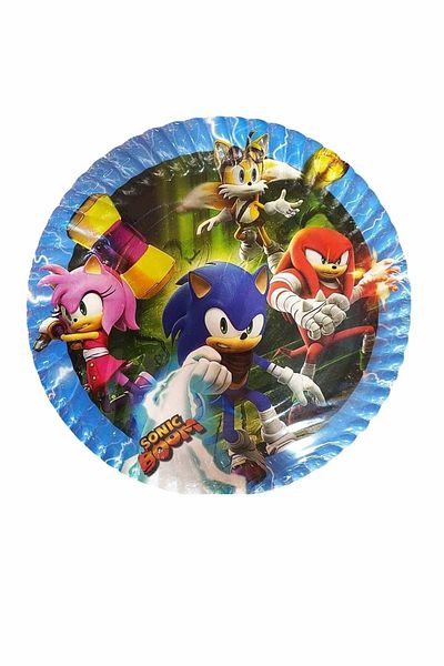 TURKUAZ PARTY Cardboard Plate 8 Pieces - Sonic - 23 Cm